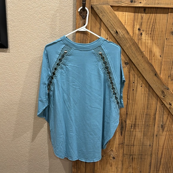 Free People Rough Around The Edges top in Blue Tourmaline - Picture 2 of 6